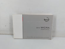 2016 Nissan Micra Owners Manual Book Guide P/N:OM16EM 0K13U0 OEM Used Auto Parts