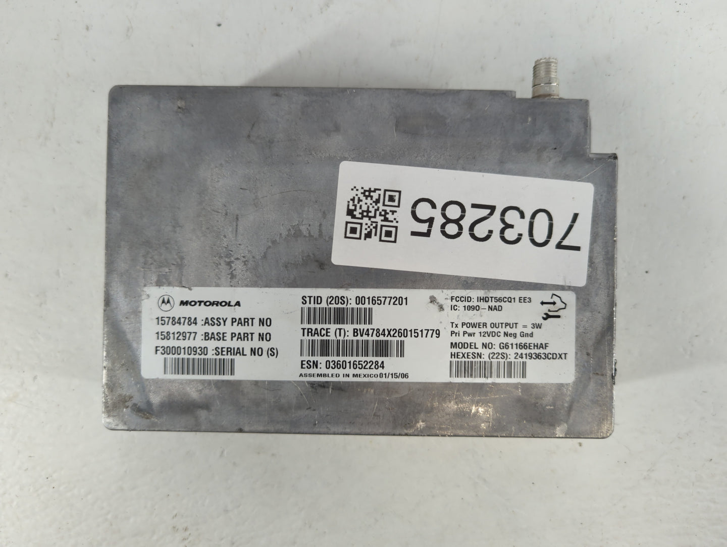 2005 Cadillac Srx Bluetooth Phone Communication Control Module Ccm Oem - Oemusedautoparts1.com