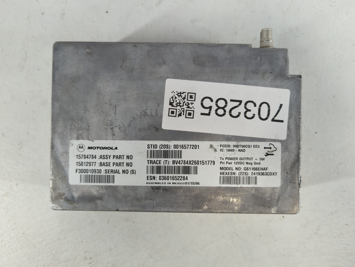 2005 Cadillac Srx Bluetooth Phone Communication Control Module Ccm Oem - Oemusedautoparts1.com