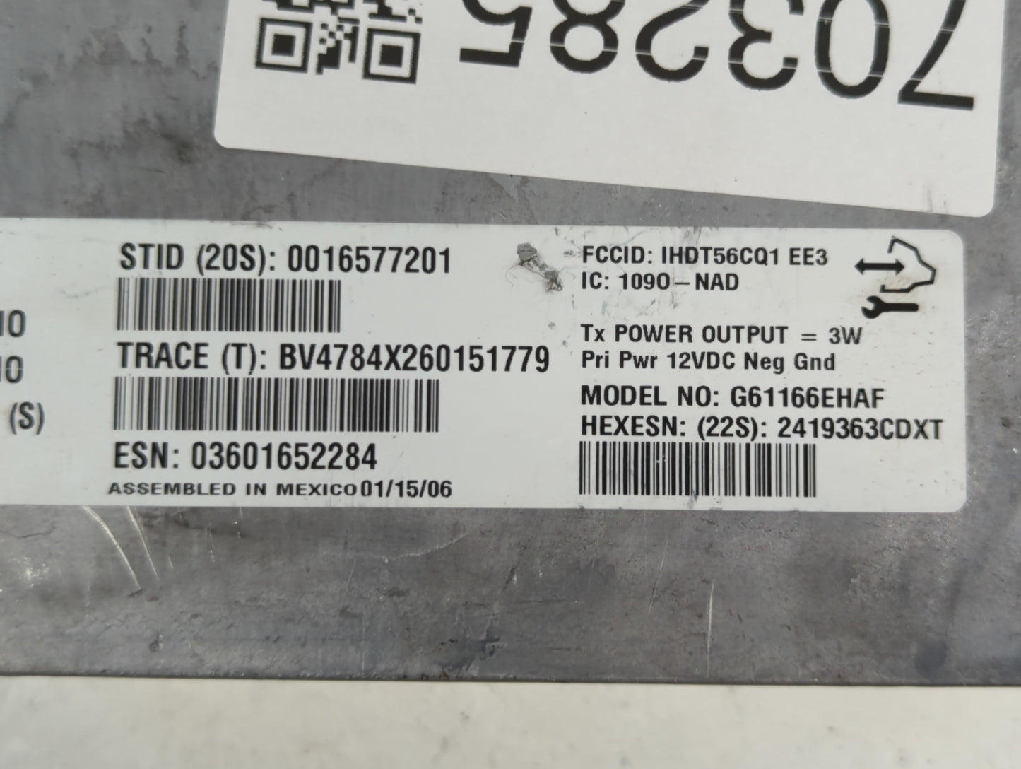 2005 Cadillac Srx Bluetooth Phone Communication Control Module Ccm Oem - Oemusedautoparts1.com