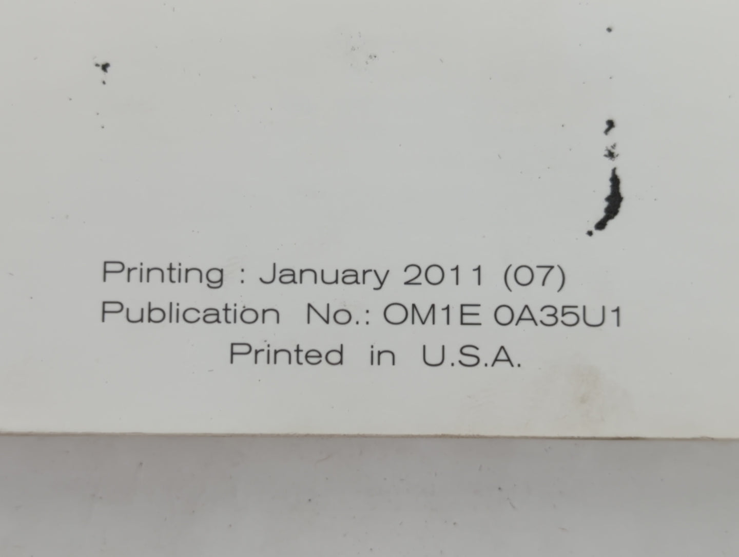 2011 Nissan Maxima Owners Manual Book Guide P/N:OM1E 0A35U1 OEM Used Auto Parts - Oemusedautoparts1.com