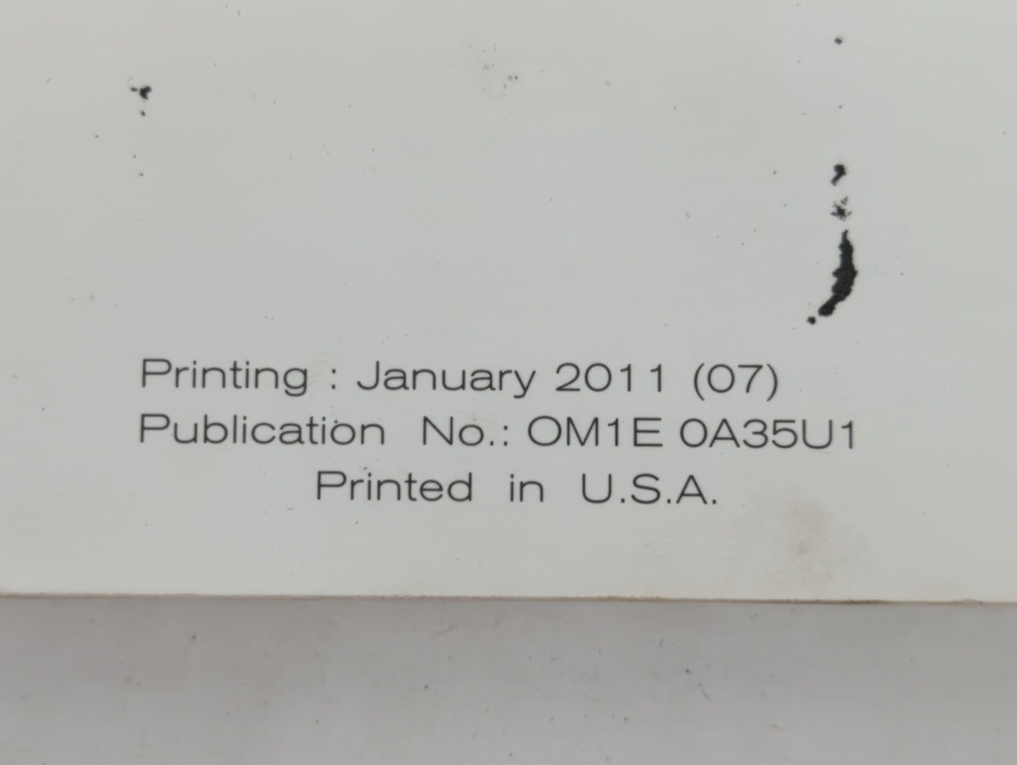 2011 Nissan Maxima Owners Manual Book Guide P/N:OM1E 0A35U1 OEM Used Auto Parts - Oemusedautoparts1.com