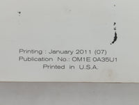 2011 Nissan Maxima Owners Manual Book Guide P/N:OM1E 0A35U1 OEM Used Auto Parts - Oemusedautoparts1.com
