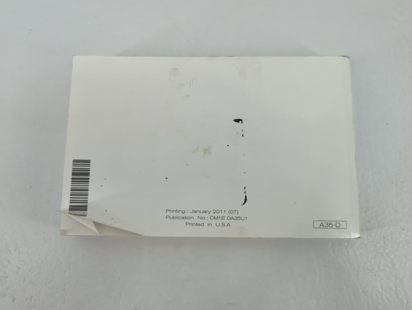 2011 Nissan Maxima Owners Manual Book Guide P/N:OM1E 0A35U1 OEM Used Auto Parts - Oemusedautoparts1.com