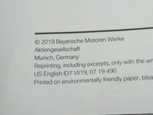 2019 Bmw X7 Owners Manual Book Guide OEM Used Auto Parts