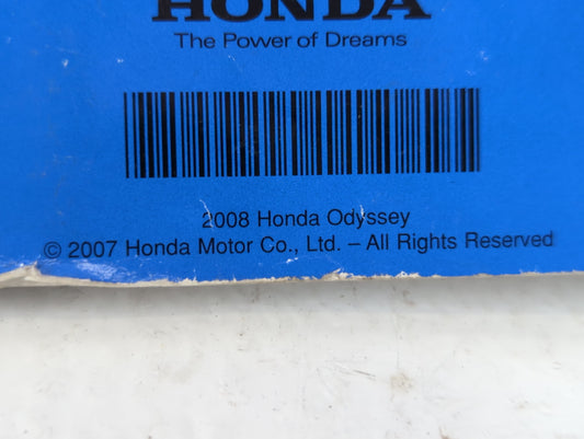 2008 Honda Odyssey Owners Manual Book Guide P/N:00X31-SHJ-6300 31SHJ630 OEM Used Auto Parts