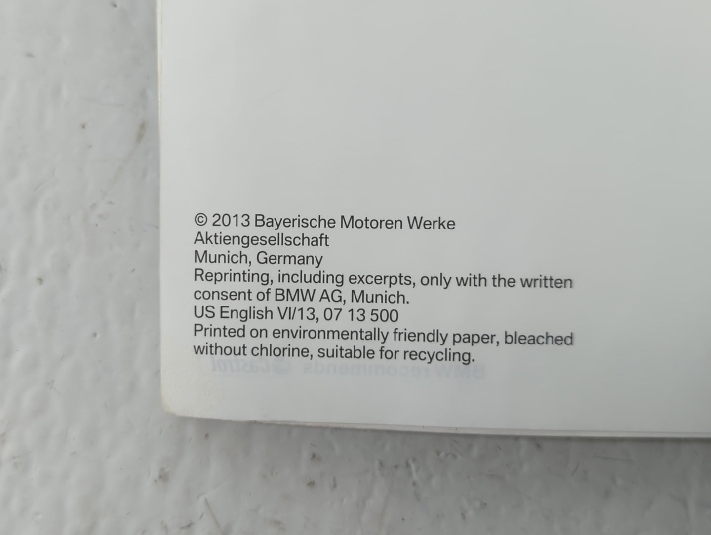 2013 Bmw X1 Owners Manual Book Guide P/N:01 40 2 911 269 OEM Used Auto Parts - Oemusedautoparts1.com