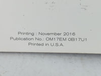 2017 Nissan Sentra Owners Manual Book Guide P/N:OM17EM 0B17U1 OEM Used Auto Parts - Oemusedautoparts1.com