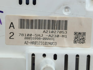 2005-2010 Honda Odyssey Instrument Cluster Speedometer Gauges P/N:78100-SHJ-A230-M1 Fits Fits 2005 2006 2007 2008 2009 2010 OEM Used Auto Parts