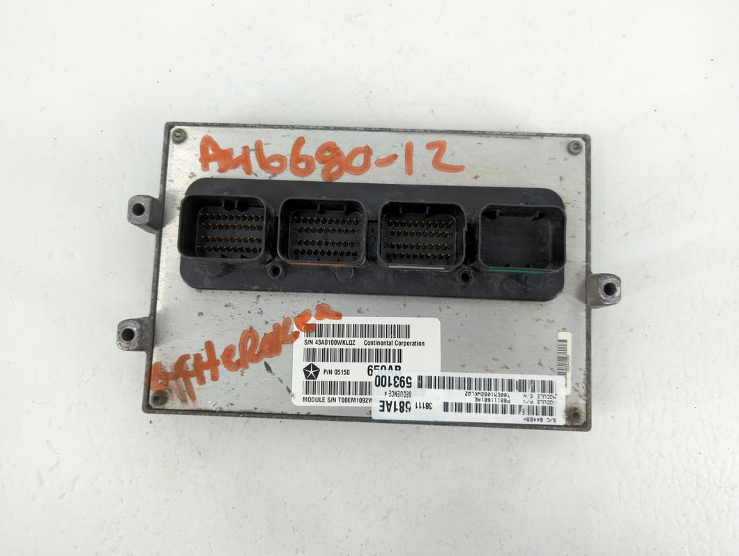 2012-2013 Jeep Grand Cherokee PCM Engine Computer ECU ECM PCU OEM P/N:05150650AB Fits Fits 2012 2013 OEM Used Auto Parts