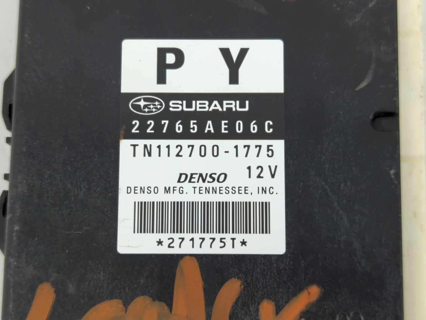 2013-2014 Subaru Legacy PCM Engine Control Computer ECU ECM PCU OEM P/N:TN112700-1775 22765AE06C Fits Fits 2013 2014 OEM Used Auto Parts - Oemusedautoparts1.com