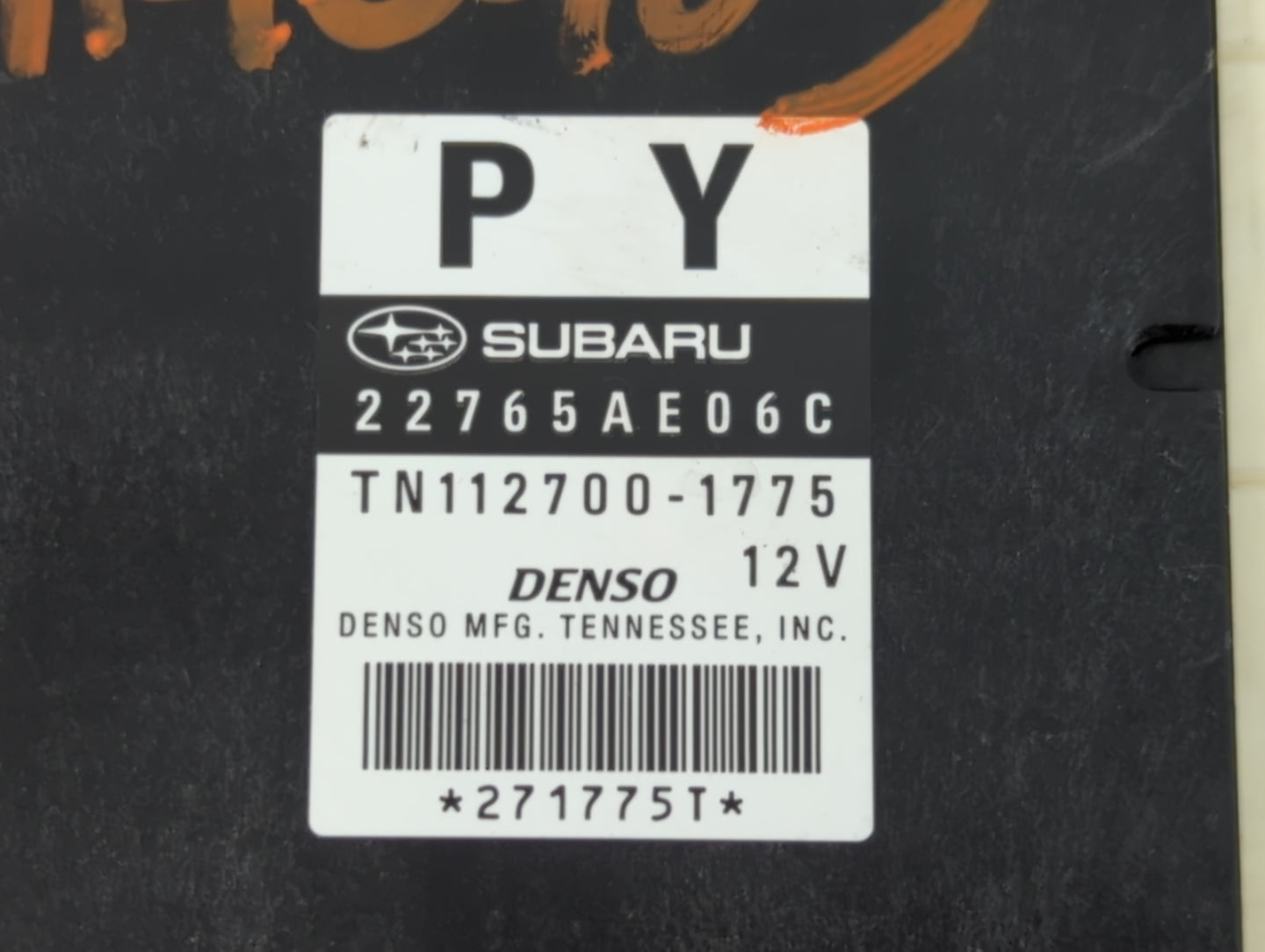 2013-2014 Subaru Legacy PCM Engine Control Computer ECU ECM PCU OEM P/N:22765AE06C 112700-1775 Fits Fits 2013 2014 OEM Used Auto Parts - Oemusedautoparts1.com