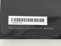 2016 Mercedes-Benz C320 Owners Manual Book Guide P/N:205 584 15 05 OEM Used Auto Parts - Oemusedautoparts1.com