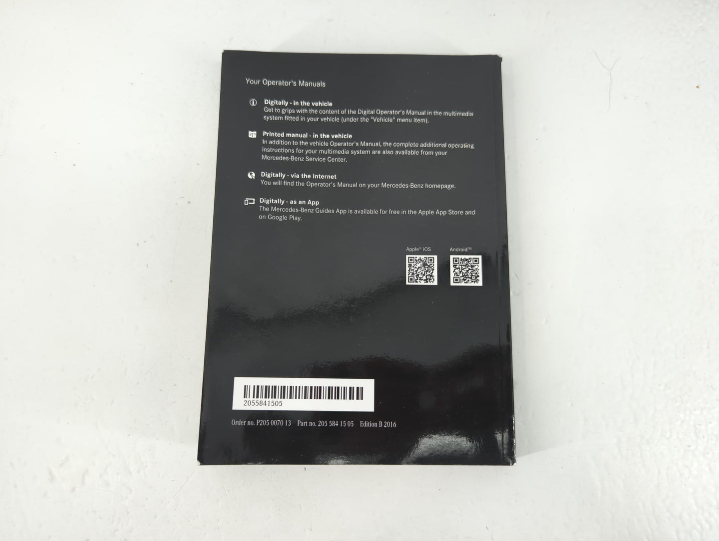 2016 Mercedes-Benz C320 Owners Manual Book Guide P/N:205 584 15 05 OEM Used Auto Parts - Oemusedautoparts1.com