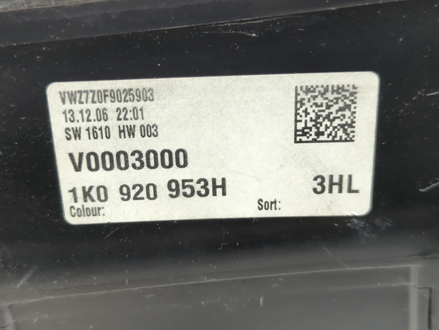2007 Volkswagen Jetta Instrument Cluster Speedometer Gauges P/N:1K0 920 953H Fits OEM Used Auto Parts - Oemusedautoparts1.com