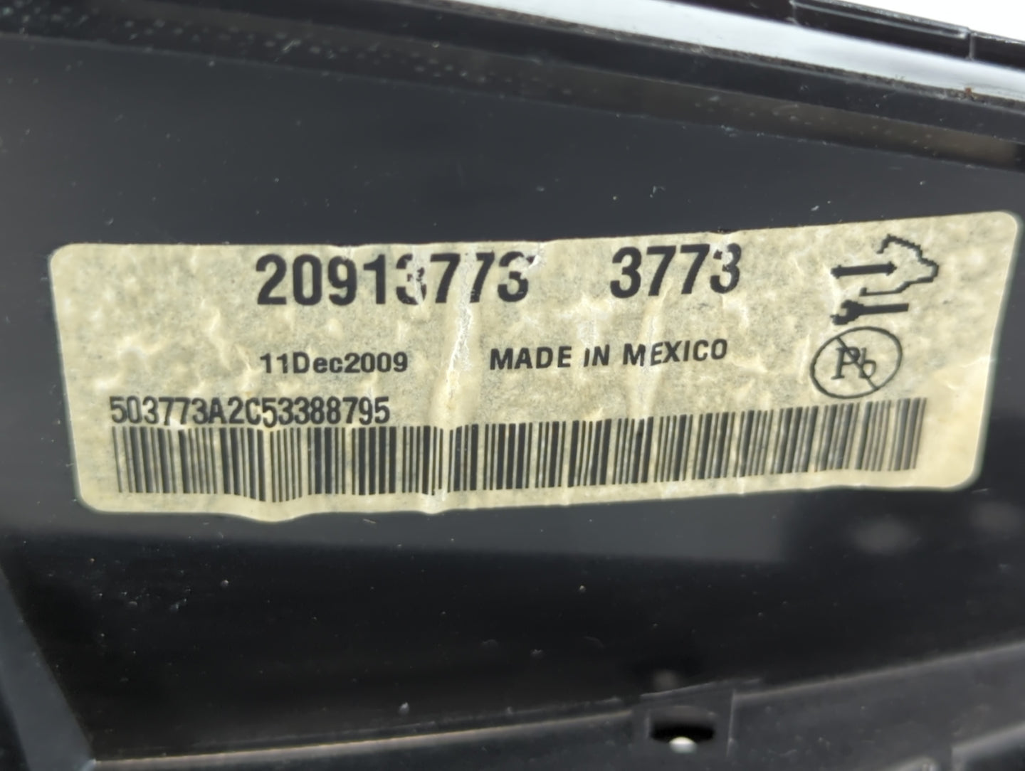 2010 Cadillac Srx Instrument Cluster Speedometer Gauges P/N:20913773 3773 Fits OEM Used Auto Parts - Oemusedautoparts1.com