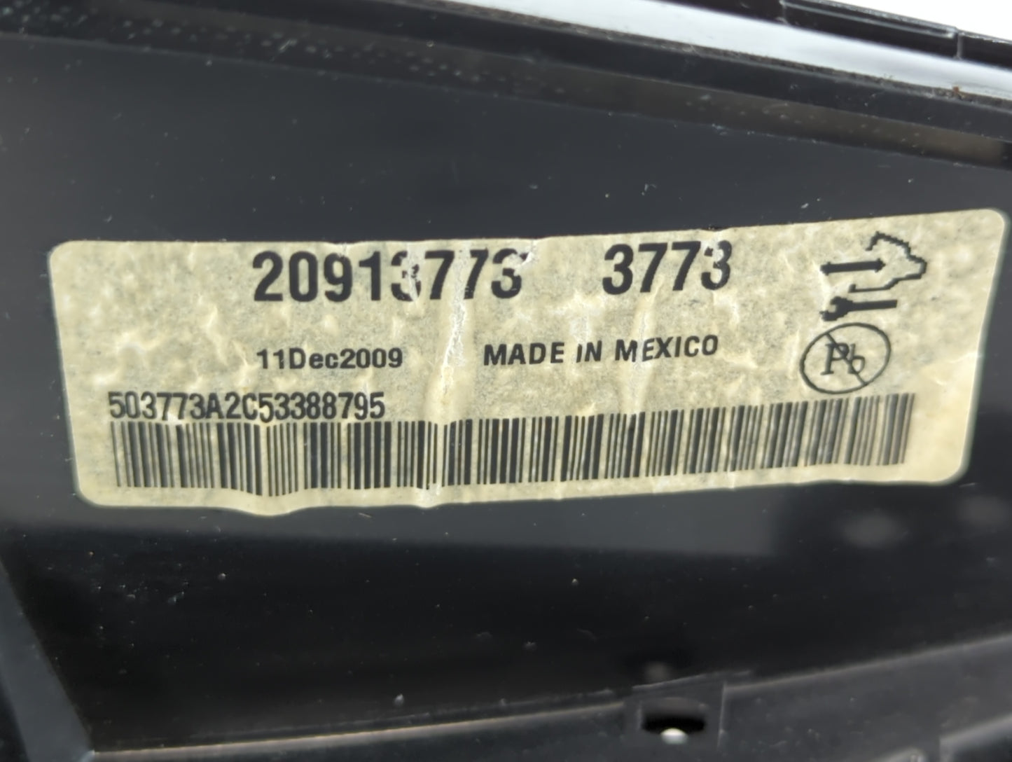 2010 Cadillac Srx Instrument Cluster Speedometer Gauges P/N:20913773 3773 Fits OEM Used Auto Parts - Oemusedautoparts1.com