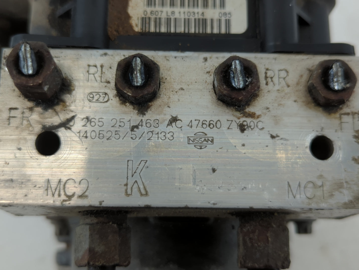 2014 Nissan Maxima ABS Pump Control Module Replacement P/N:47660 ZY000 0 265 251 463 AC Fits OEM Used Auto Parts - Oemusedautoparts1.com