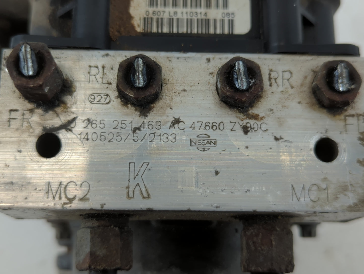 2014 Nissan Maxima ABS Pump Control Module Replacement P/N:47660 ZY000 0 265 251 463 AC Fits OEM Used Auto Parts - Oemusedautoparts1.com