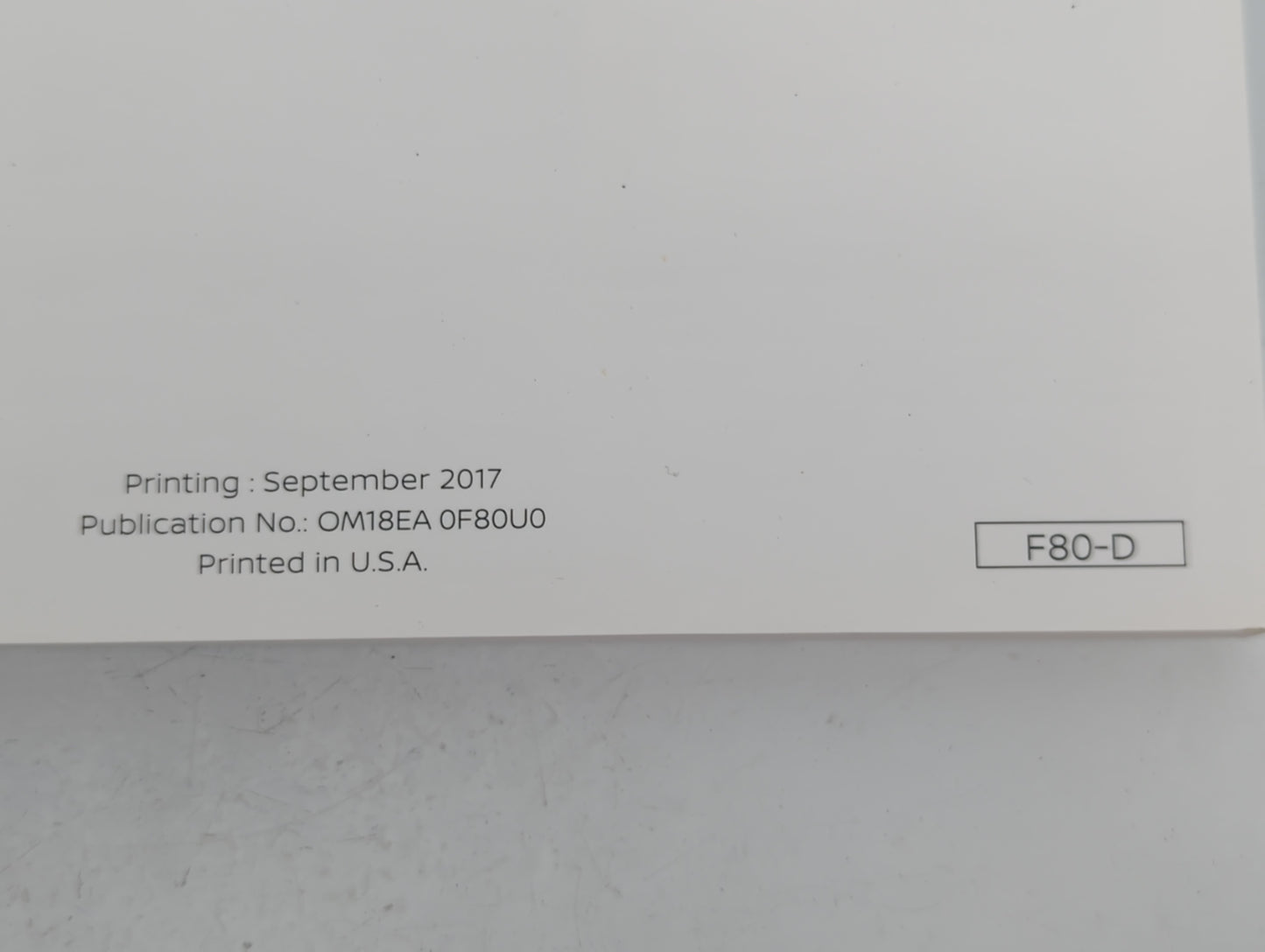 2018 Nissan Nv1500 Owners Manual Book Guide P/N:OM18EA 0F80U0 OEM Used Auto Parts - Oemusedautoparts1.com