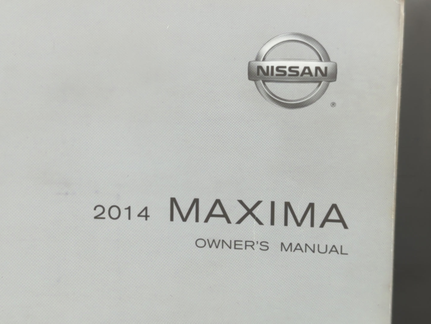 2014 Nissan Maxima Owners Manual Book Guide P/N:OM14E 0A35U0 OEM Used Auto Parts - Oemusedautoparts1.com