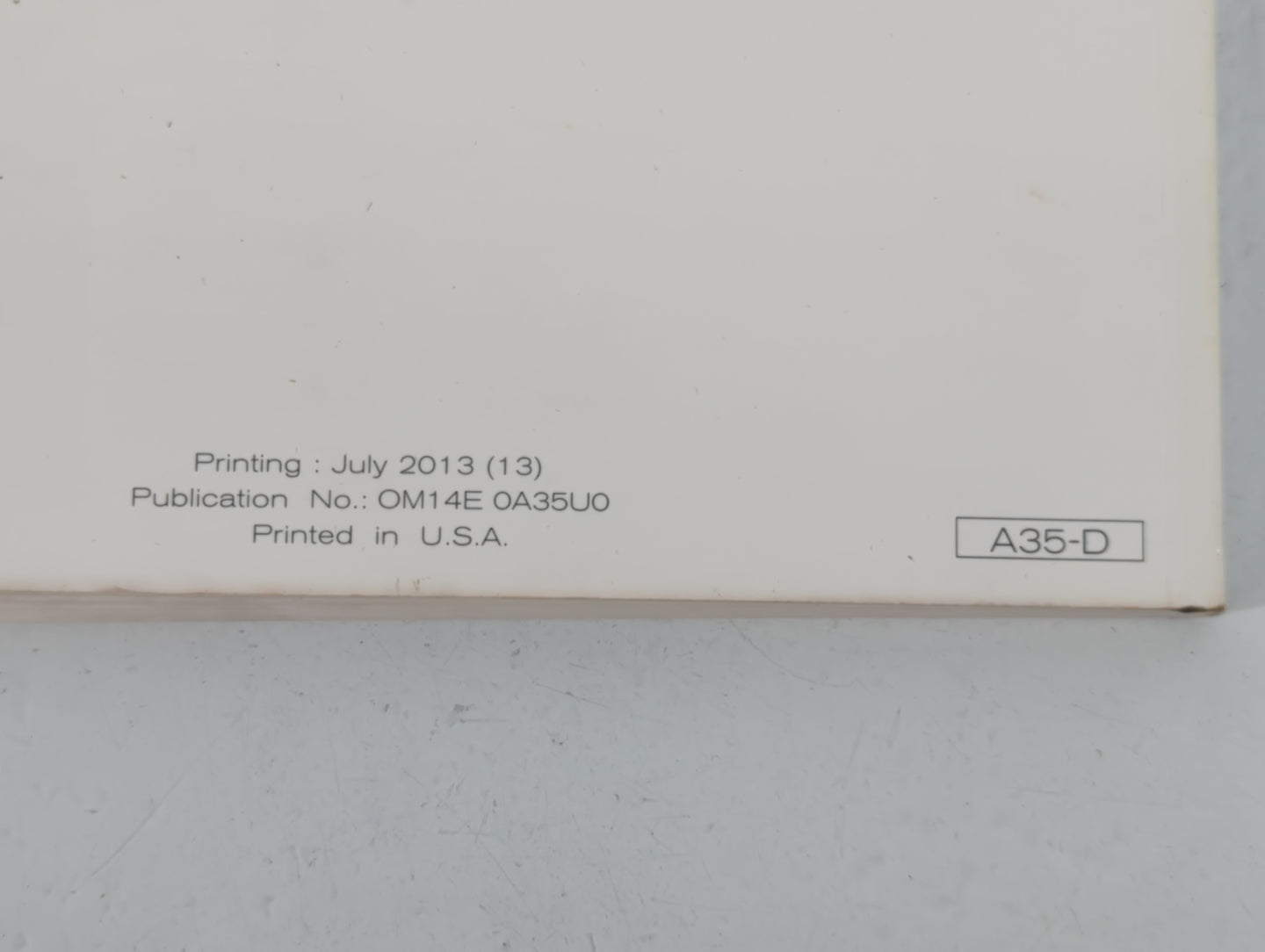 2014 Nissan Maxima Owners Manual Book Guide P/N:OM14E 0A35U0 OEM Used Auto Parts - Oemusedautoparts1.com