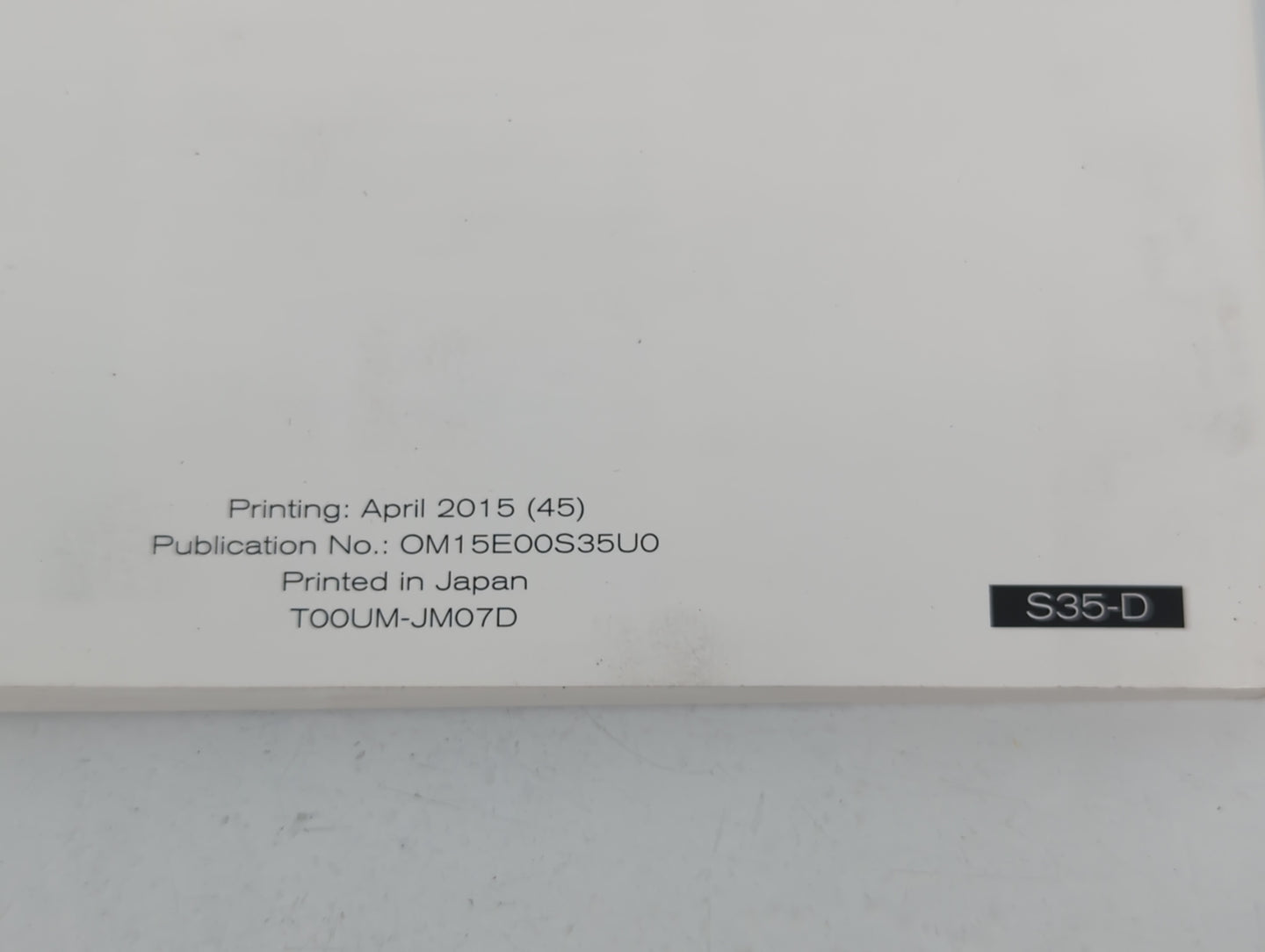 2015 Nissan Rogue Select Owners Manual Book Guide P/N:0M15E00S35U0 T00UM-JM07D OEM Used Auto Parts - Oemusedautoparts1.com