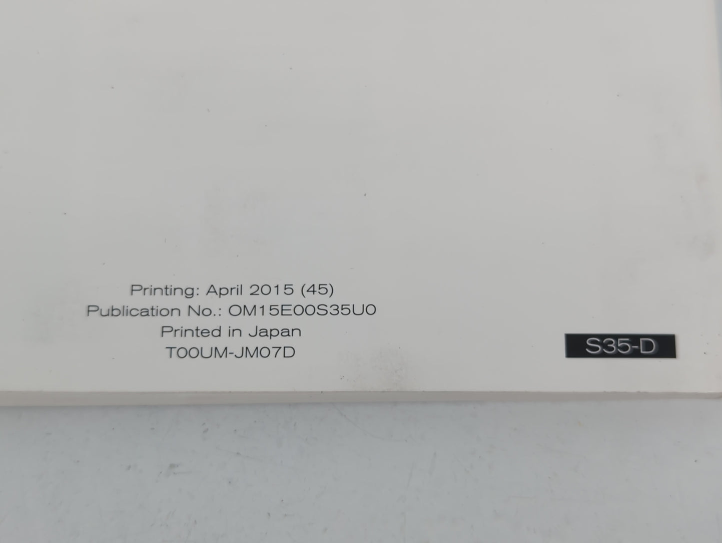 2015 Nissan Rogue Select Owners Manual Book Guide P/N:0M15E00S35U0 T00UM-JM07D OEM Used Auto Parts - Oemusedautoparts1.com