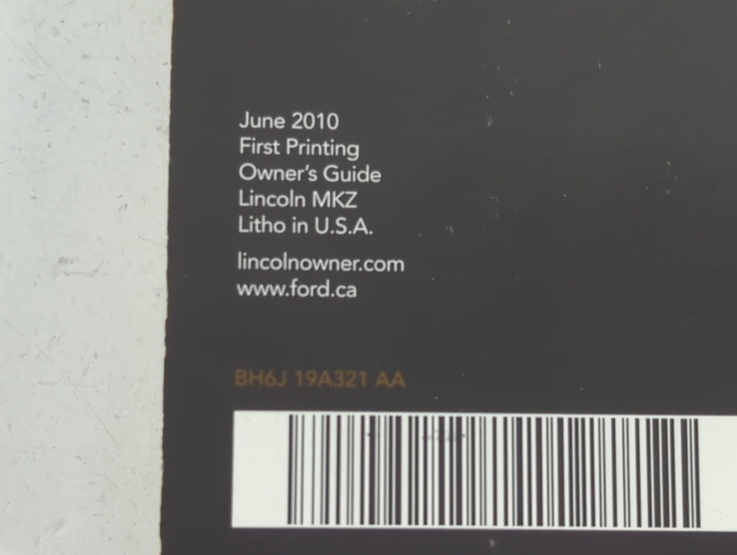 2011 Lincoln Mkz Owners Manual Book Guide P/N:BH6J 19A321 AA OEM Used Auto Parts - Oemusedautoparts1.com