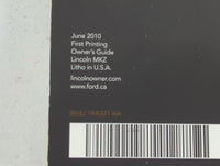 2011 Lincoln Mkz Owners Manual Book Guide P/N:BH6J 19A321 AA OEM Used Auto Parts - Oemusedautoparts1.com