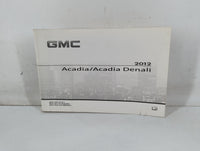 2012 Gmc Acadia Owners Manual Book Guide P/N:20906534 B OEM Used Auto Parts - Oemusedautoparts1.com