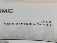 2012 Gmc Acadia Owners Manual Book Guide P/N:20906534 B OEM Used Auto Parts - Oemusedautoparts1.com