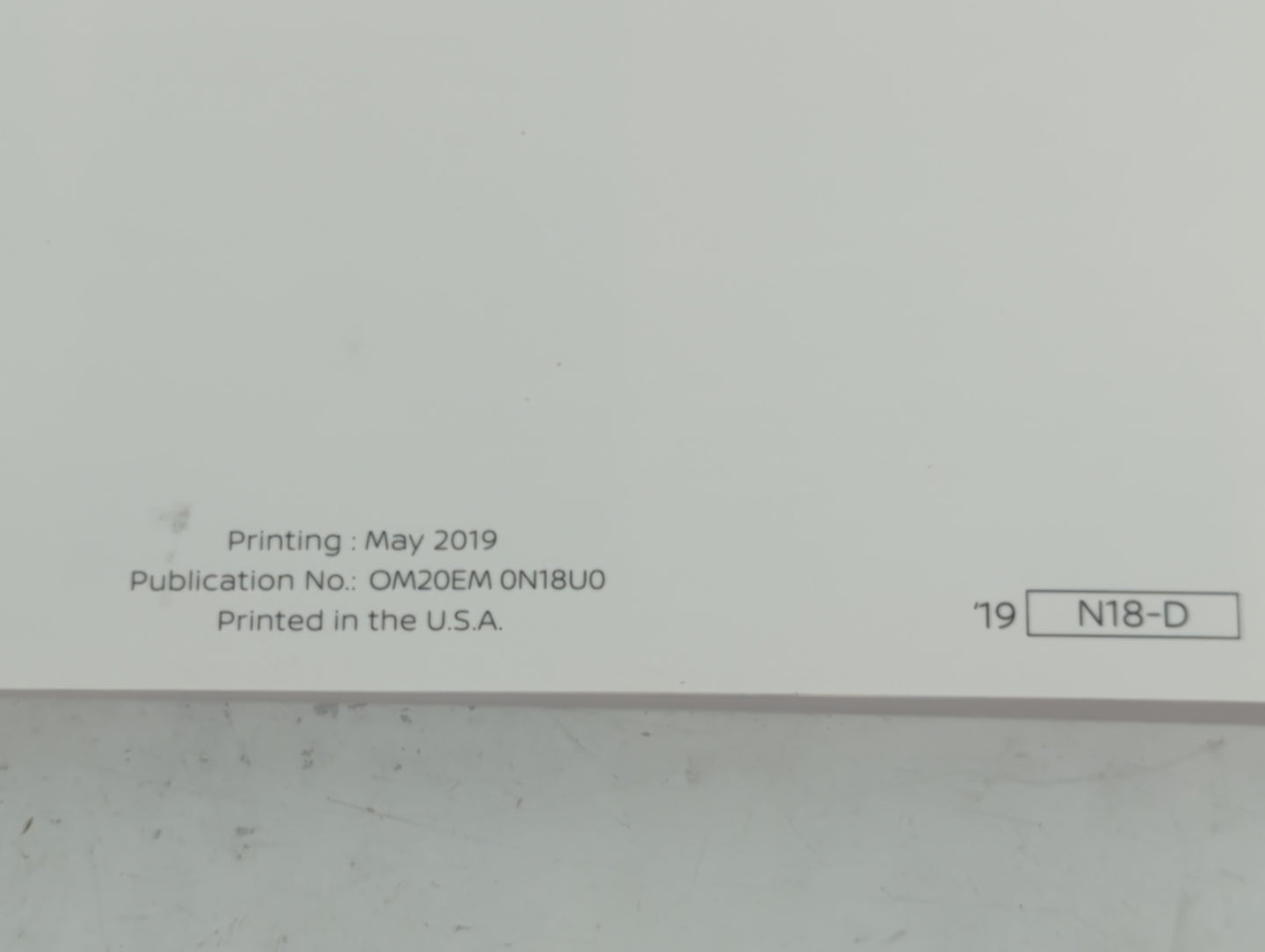 2020 Nissan Versa Owners Manual Book Guide P/N:OM20EM 0N18U0 OEM Used Auto Parts - Oemusedautoparts1.com