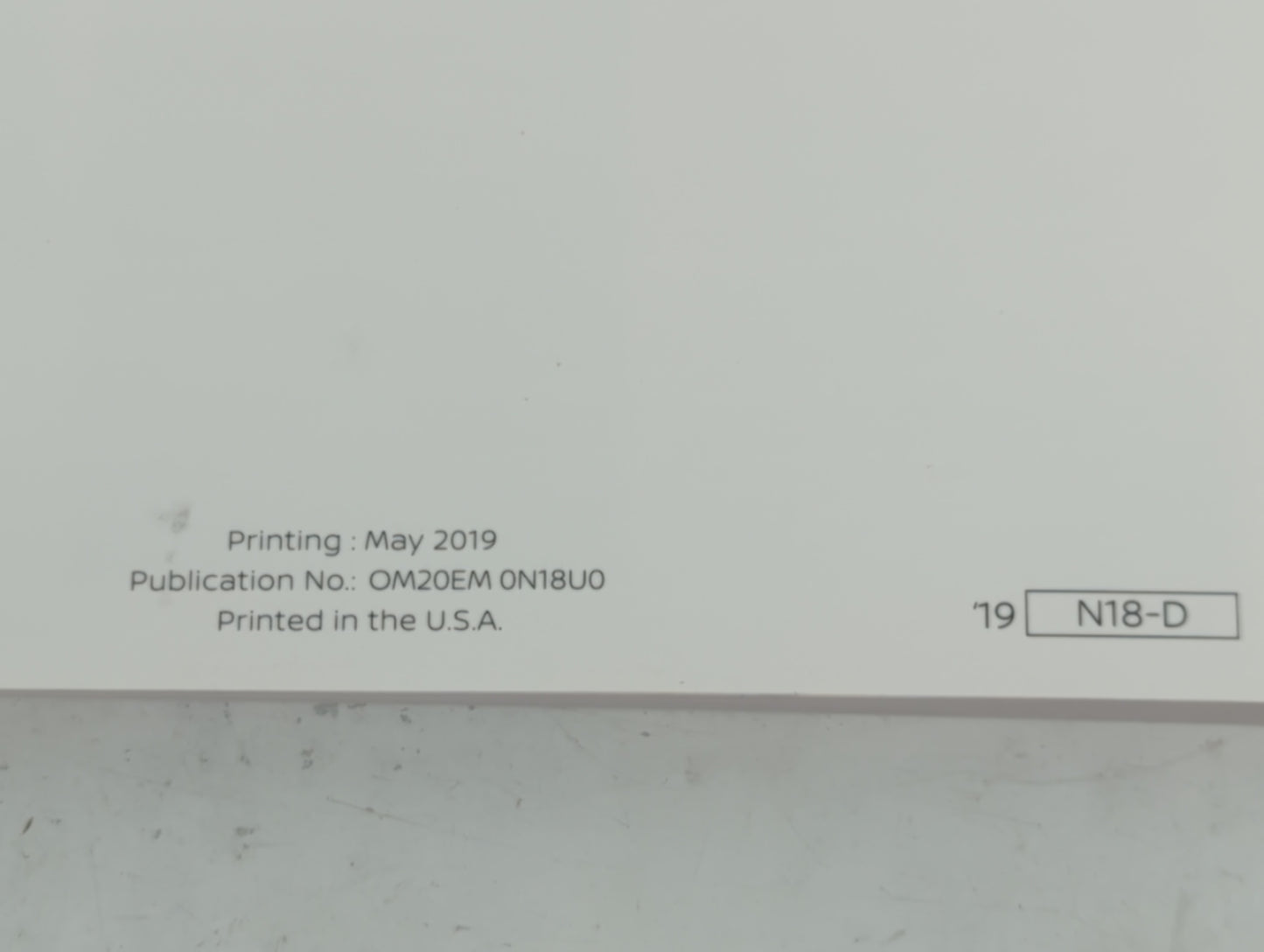 2020 Nissan Versa Owners Manual Book Guide P/N:OM20EM 0N18U0 OEM Used Auto Parts - Oemusedautoparts1.com