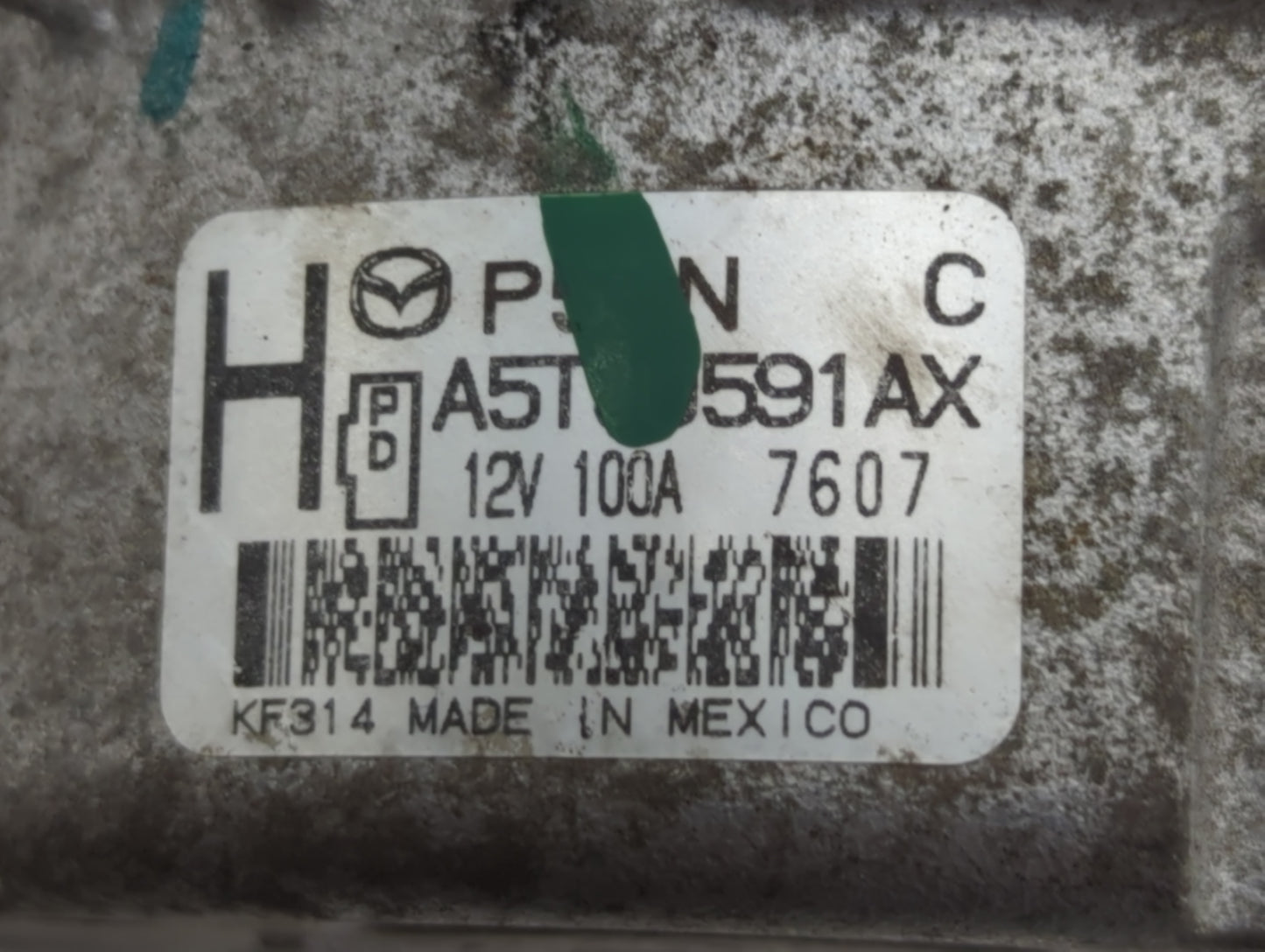 2014-2017 Mazda 3 Alternator Replacement Generator Charging Assembly Engine OEM P/N:12V 100A 7607 A5T J0591AX Fits OEM Used Auto Parts - Oemusedautoparts1.com