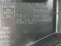 2013-2015 Mazda Cx-9 Fusebox Fuse Box Panel Relay Module P/N:TK21-66760 Fits Fits 2013 2014 2015 OEM Used Auto Parts - Oemusedautoparts1.com