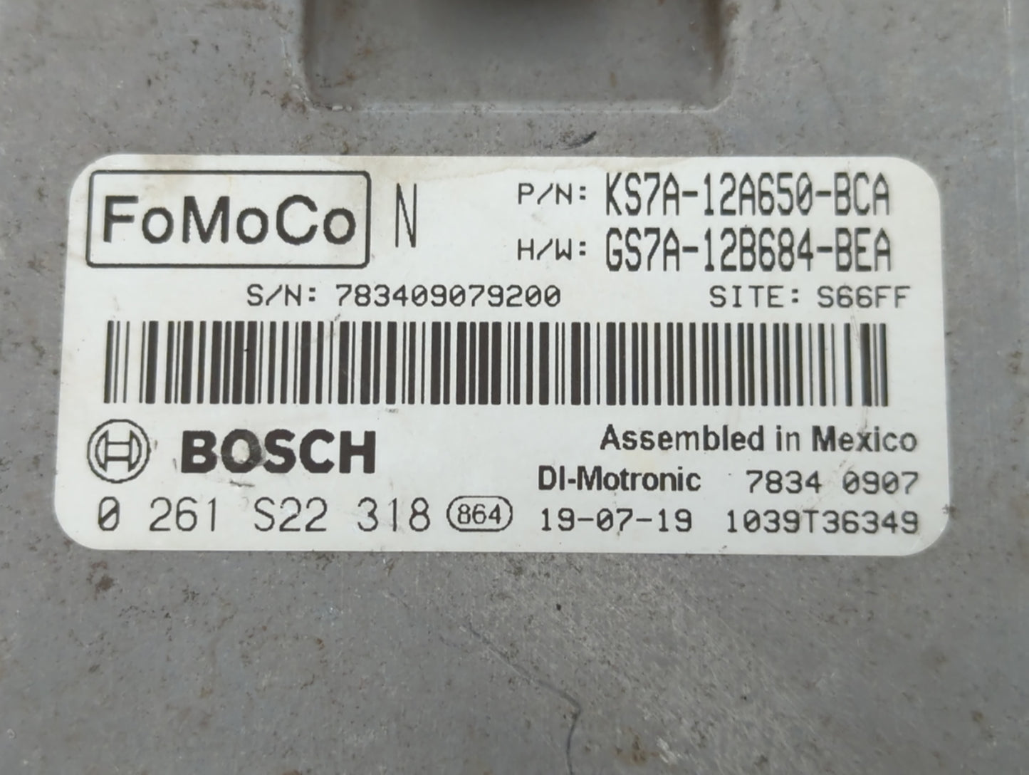 2017-2019 Ford Fusion PCM Engine Control Computer ECU ECM PCU OEM P/N:GS7A-12B684-BEA KS7A-12A650-BCA Fits Fits 2017 2018 2019 OEM Used Auto Parts - Oemusedautoparts1.com