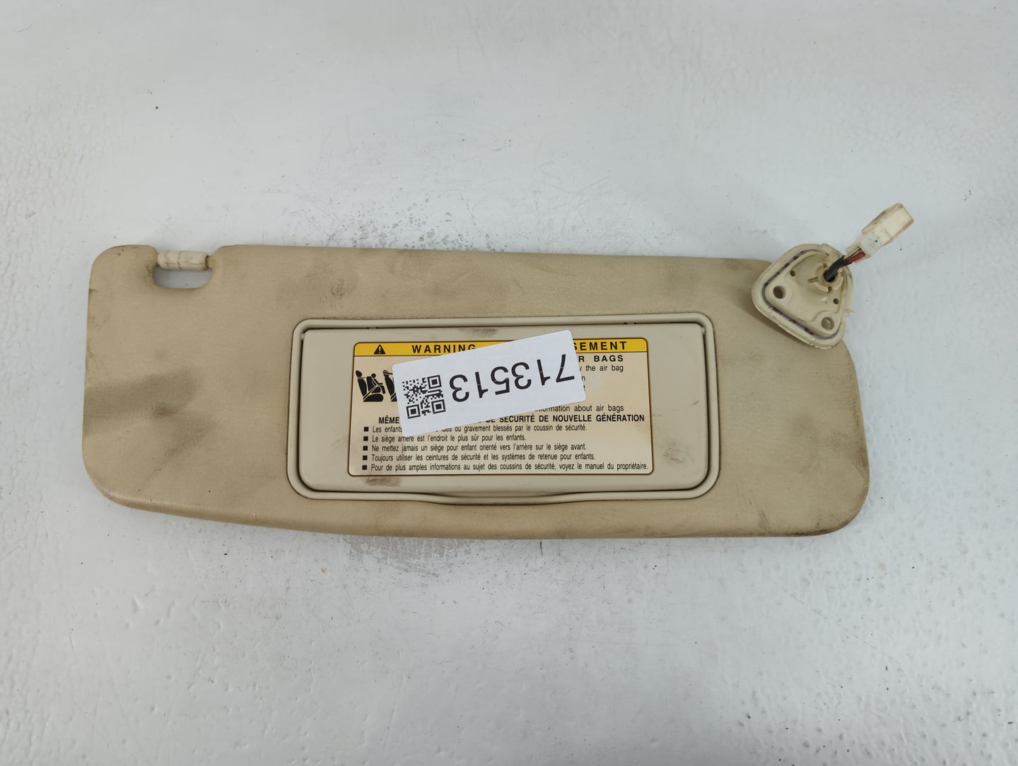 2007 Lexus Ls430 Sun Visor Shade Replacement Passenger Right Mirror Fits Fits 2008 2009 2010 OEM Used Auto Parts - Oemusedautoparts1.com