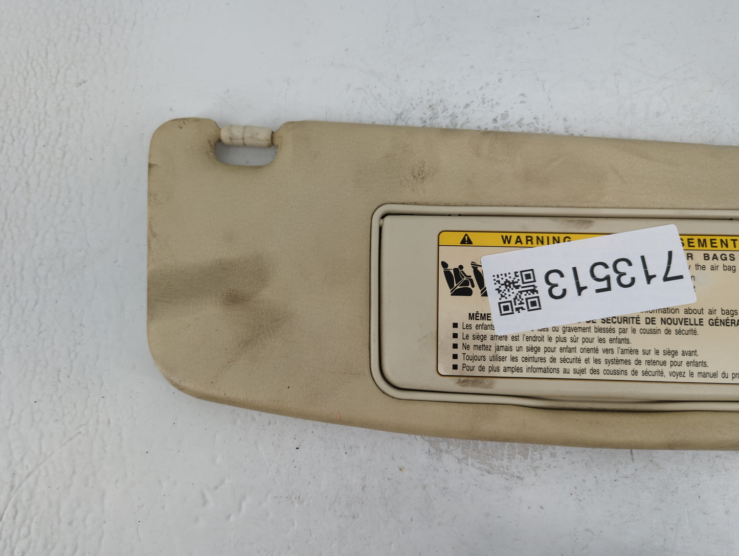 2007 Lexus Ls430 Sun Visor Shade Replacement Passenger Right Mirror Fits Fits 2008 2009 2010 OEM Used Auto Parts - Oemusedautoparts1.com