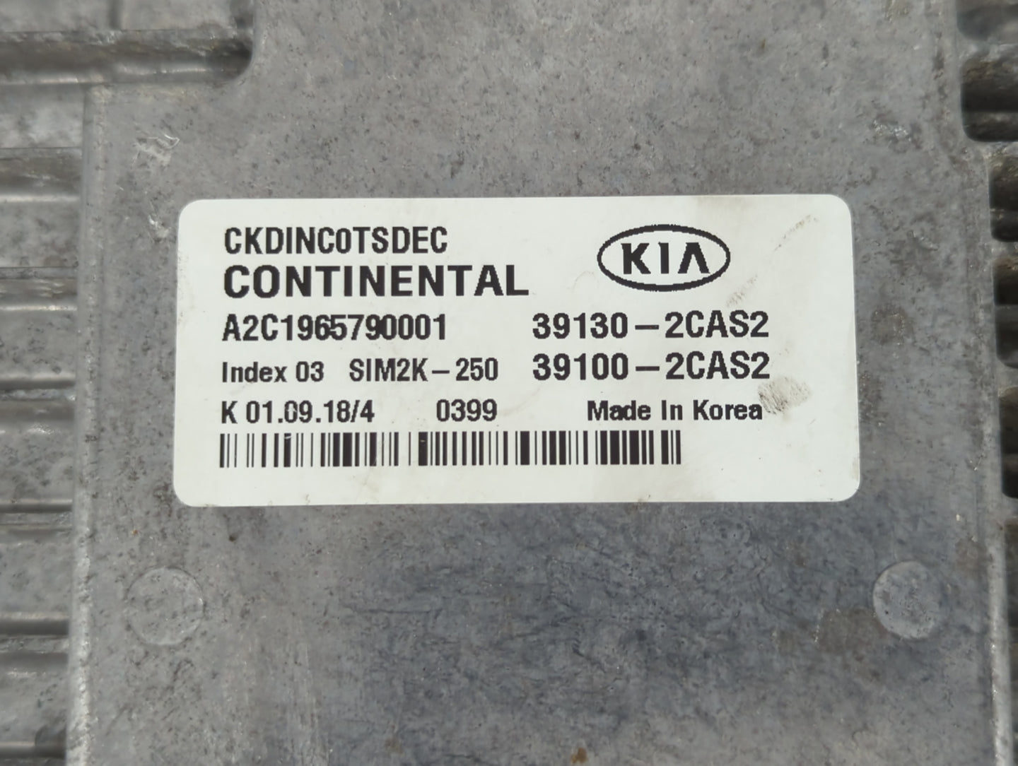 2018-2019 Kia Stinger PCM Engine Control Computer ECU ECM PCU OEM P/N:39130-2CAS2 39100-2CAS2 Fits Fits 2018 2019 OEM Used Auto Parts - Oemusedautoparts1.com