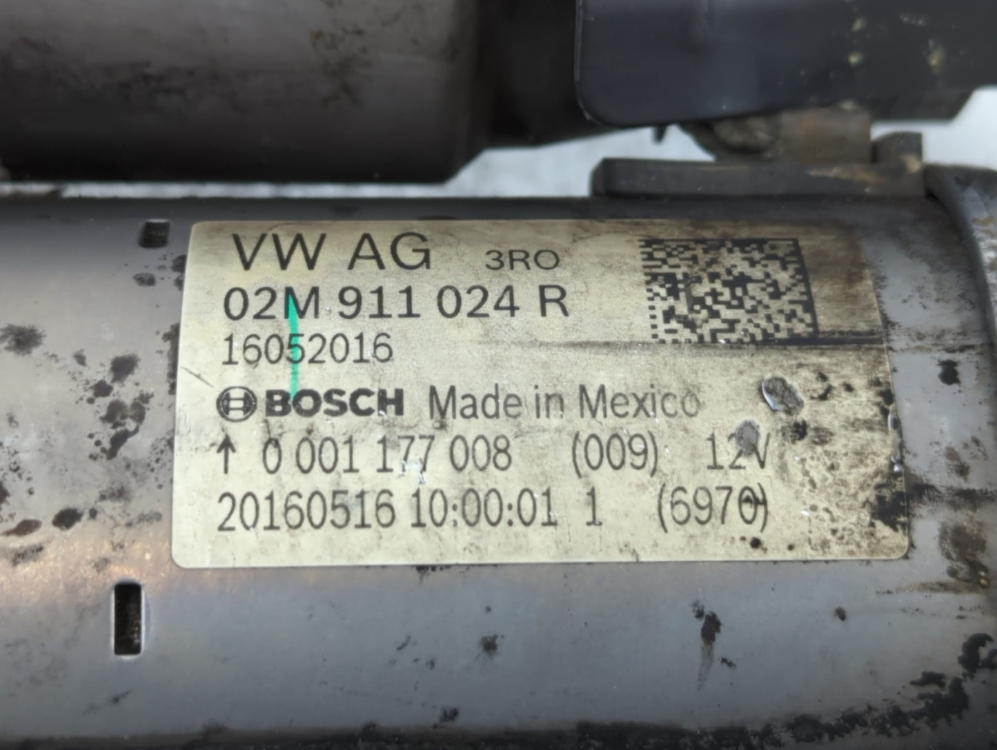 2014 Volkswagen Jetta Car Starter Motor Solenoid OEM P/N:02M 911 024 R Fits Fits 2015 2016 2017 2018 2019 2020 2021 2022 OEM Used Auto Parts - Oemusedautoparts1.com