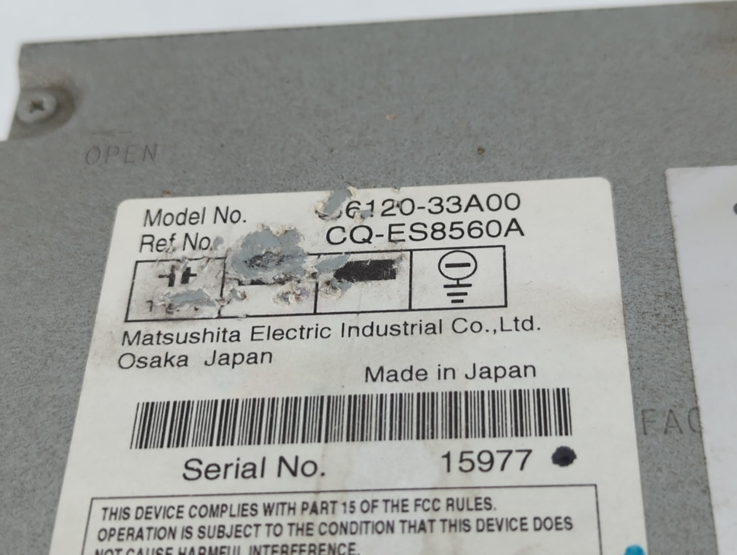 2007-2009 Toyota Camry Radio AM FM Cd Player Receiver Replacement P/N:86120-33A00 Fits Fits 2007 2008 2009 OEM Used Auto Parts - Oemusedautoparts1.com