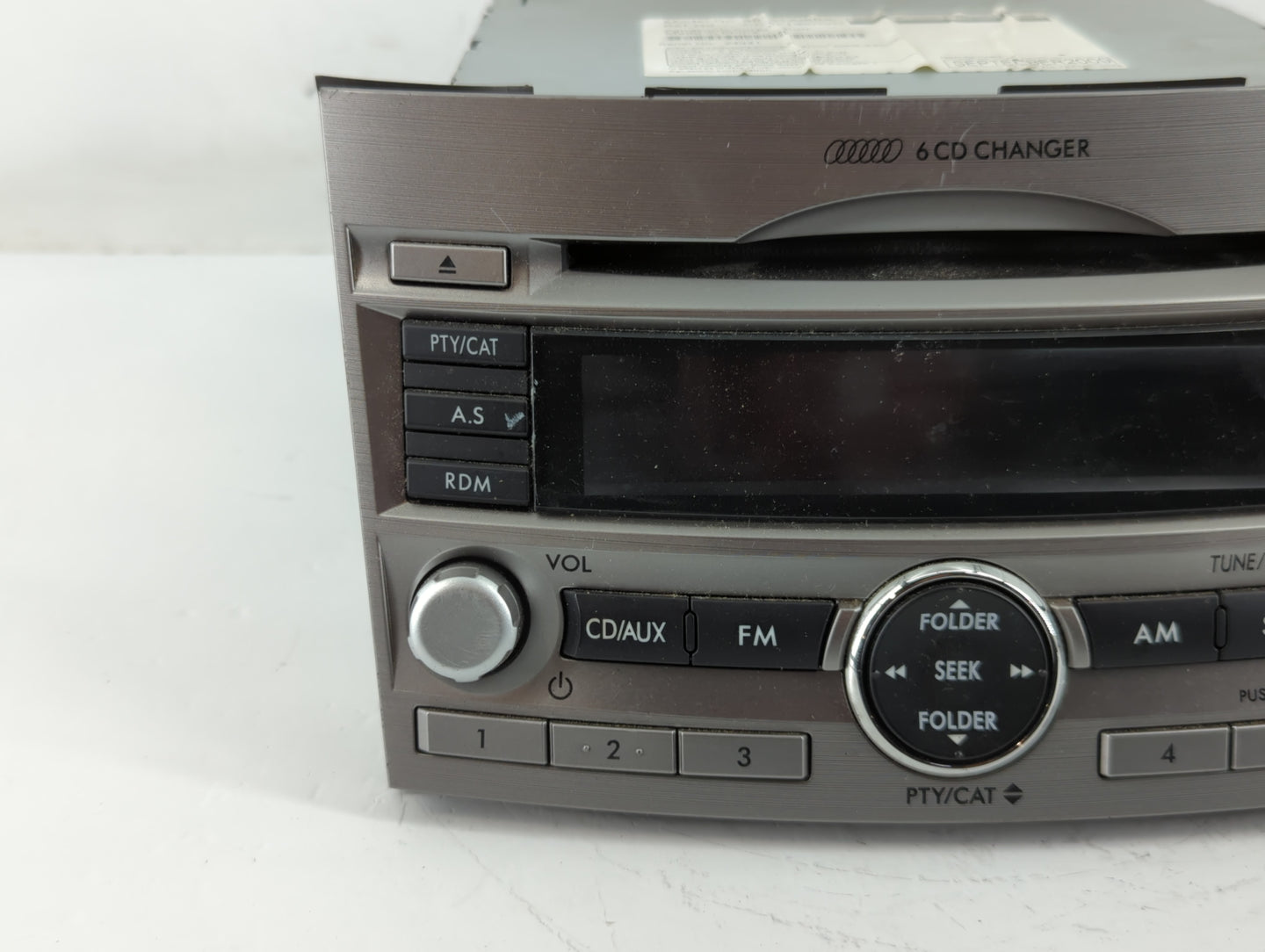 2010-2012 Subaru Legacy Radio AM FM Cd Player Receiver Replacement P/N:86201AJ60A Fits Fits 2010 2011 2012 OEM Used Auto Parts - Oemusedautoparts1.com