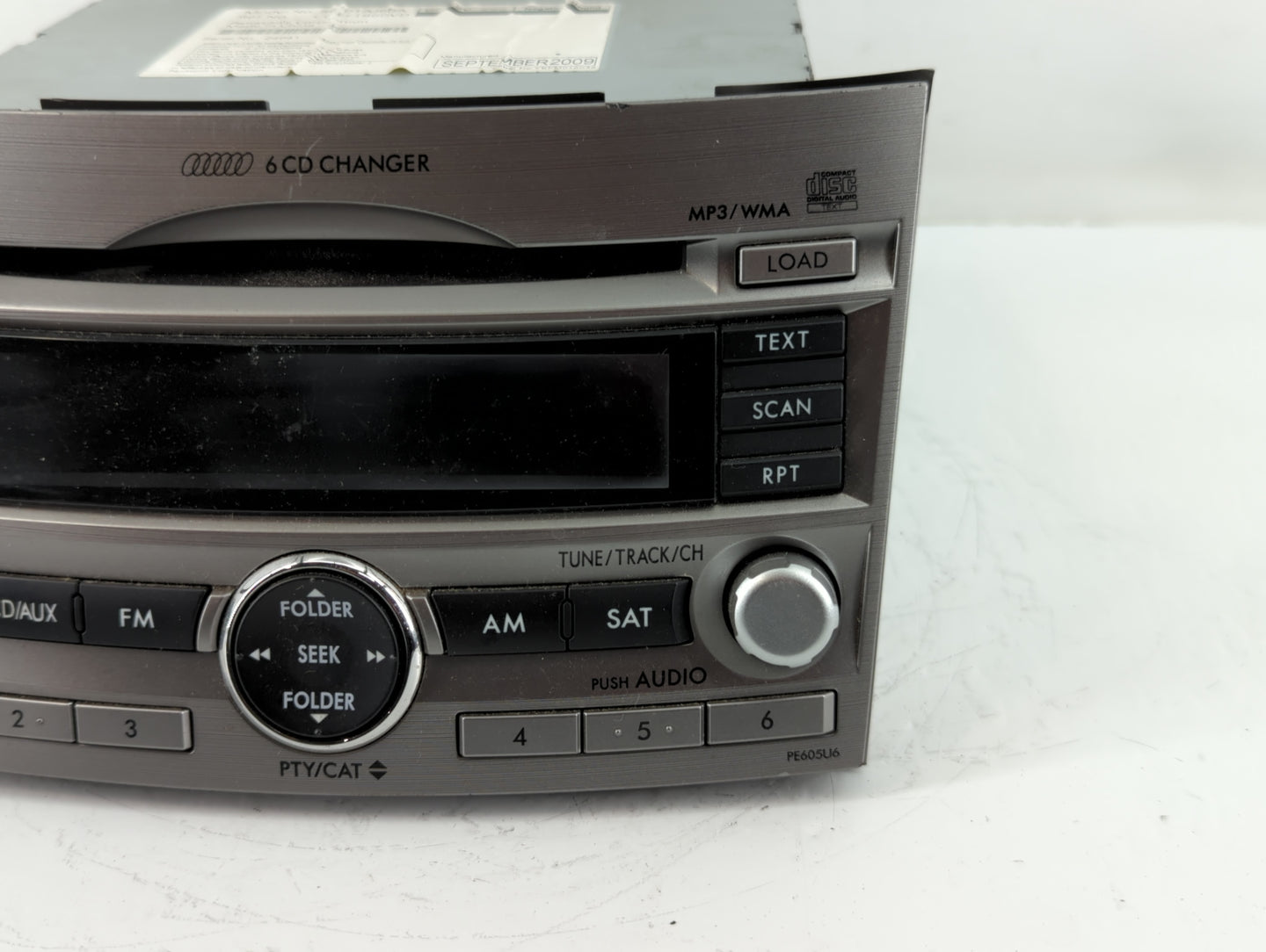 2010-2012 Subaru Legacy Radio AM FM Cd Player Receiver Replacement P/N:86201AJ60A Fits Fits 2010 2011 2012 OEM Used Auto Parts - Oemusedautoparts1.com