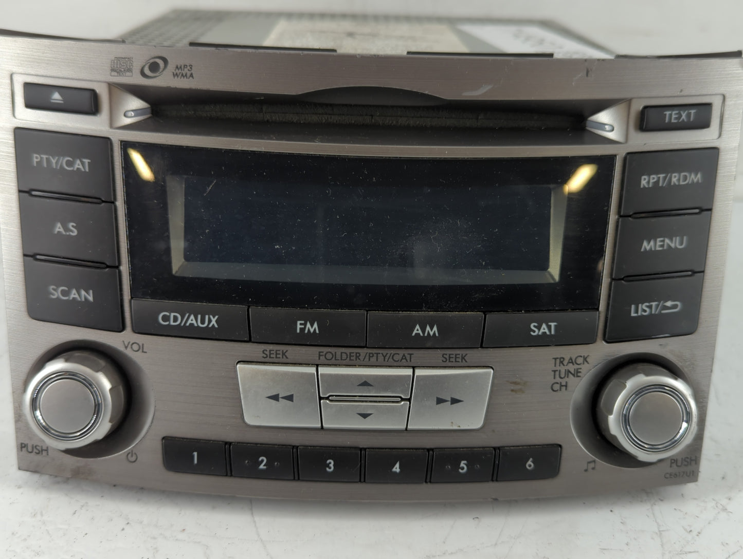 2012-2014 Subaru Legacy Radio AM FM Cd Player Receiver Replacement P/N:86201AJ61A Fits Fits 2012 2013 2014 OEM Used Auto Parts - Oemusedautoparts1.com