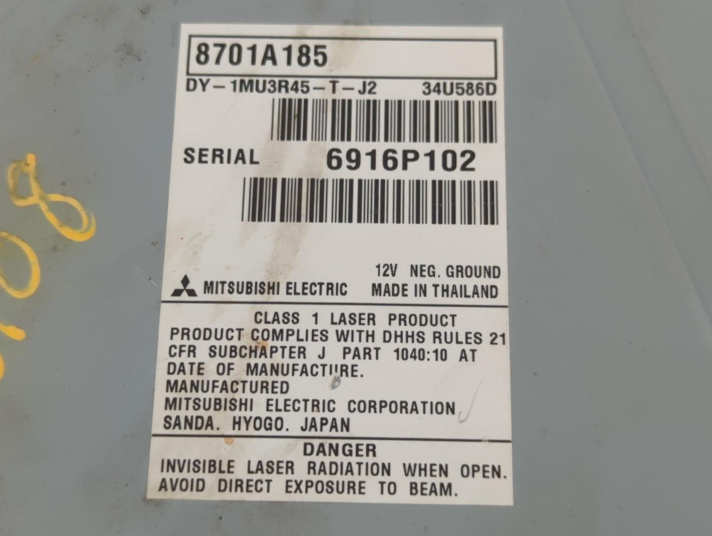 2011-2014 Mitsubishi Outlander Sport Radio AM FM Cd Player Receiver Replacement P/N:8701A185 6916P102 Fits OEM Used Auto Parts - Oemusedautoparts1.com