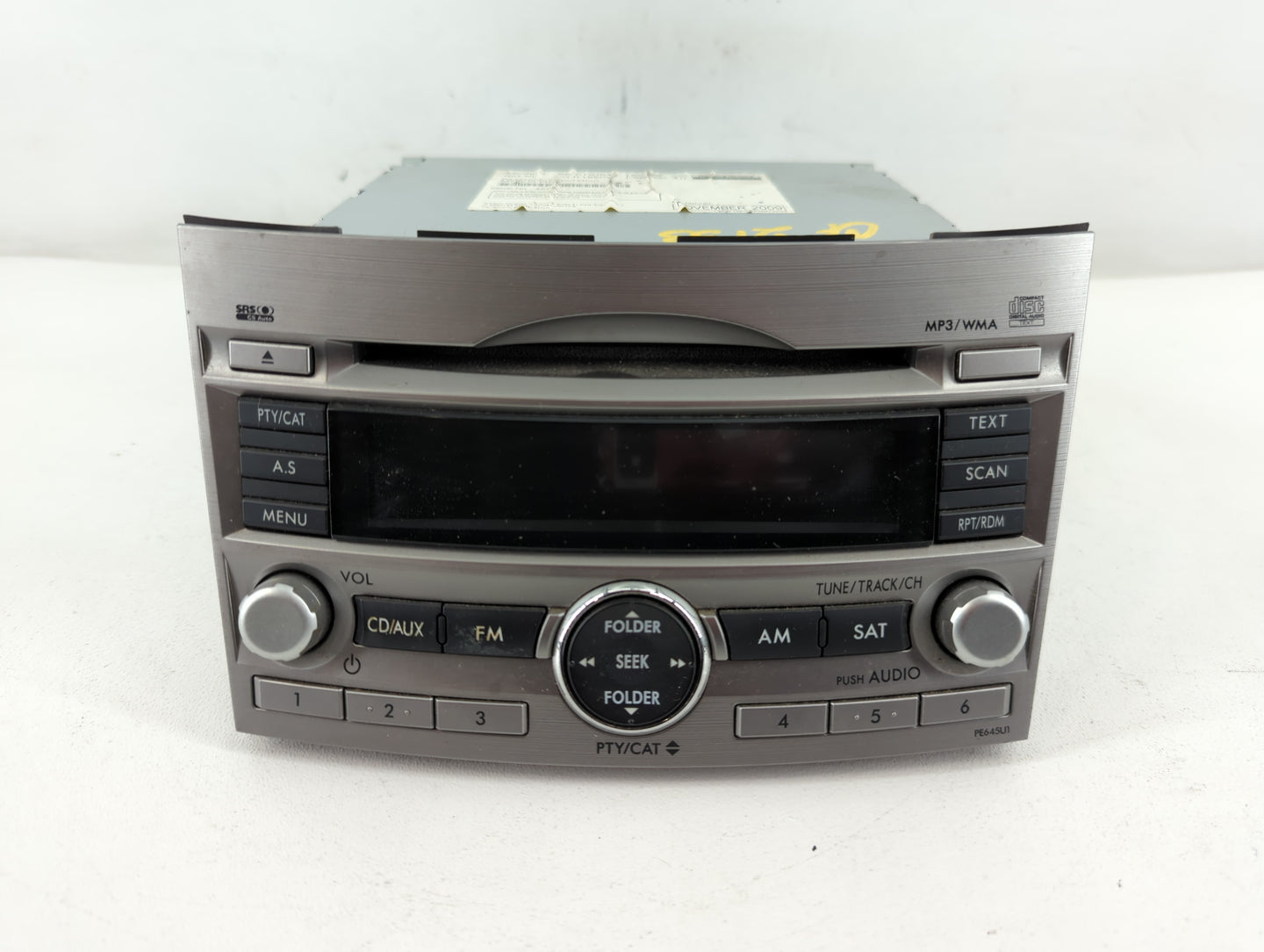 2010-2012 Subaru Legacy Radio AM FM Cd Player Receiver Replacement P/N:86201AJ64 86201AJ64A Fits Fits 2010 2011 2012 OEM Used Auto Parts - Oemusedautoparts1.com