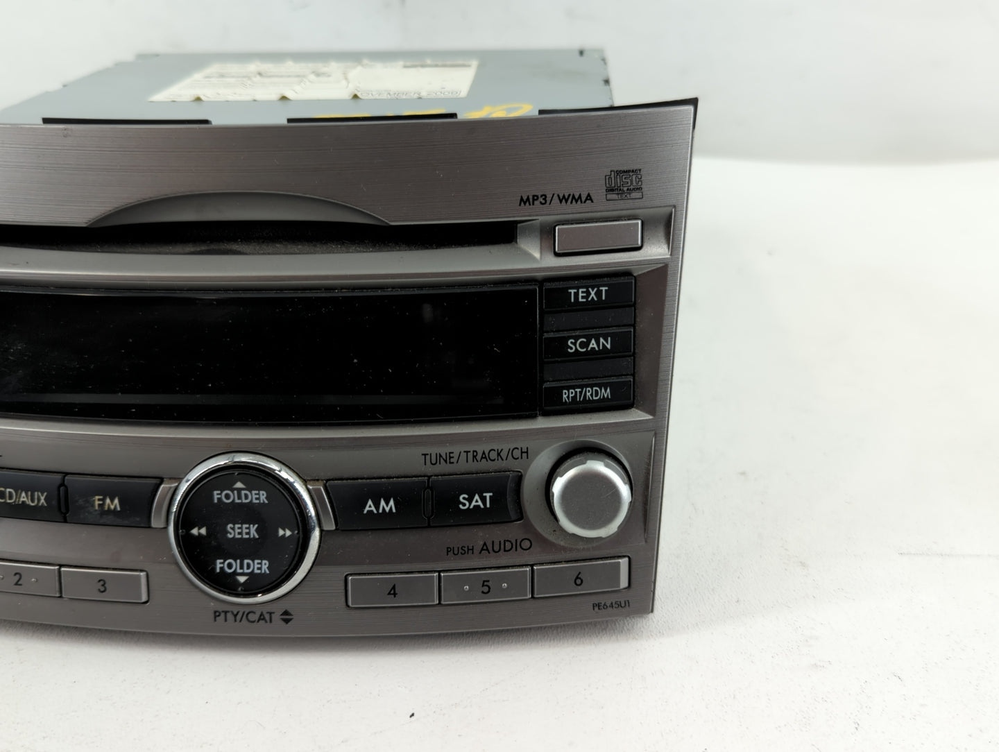 2010-2012 Subaru Legacy Radio AM FM Cd Player Receiver Replacement P/N:86201AJ64 86201AJ64A Fits Fits 2010 2011 2012 OEM Used Auto Parts - Oemusedautoparts1.com