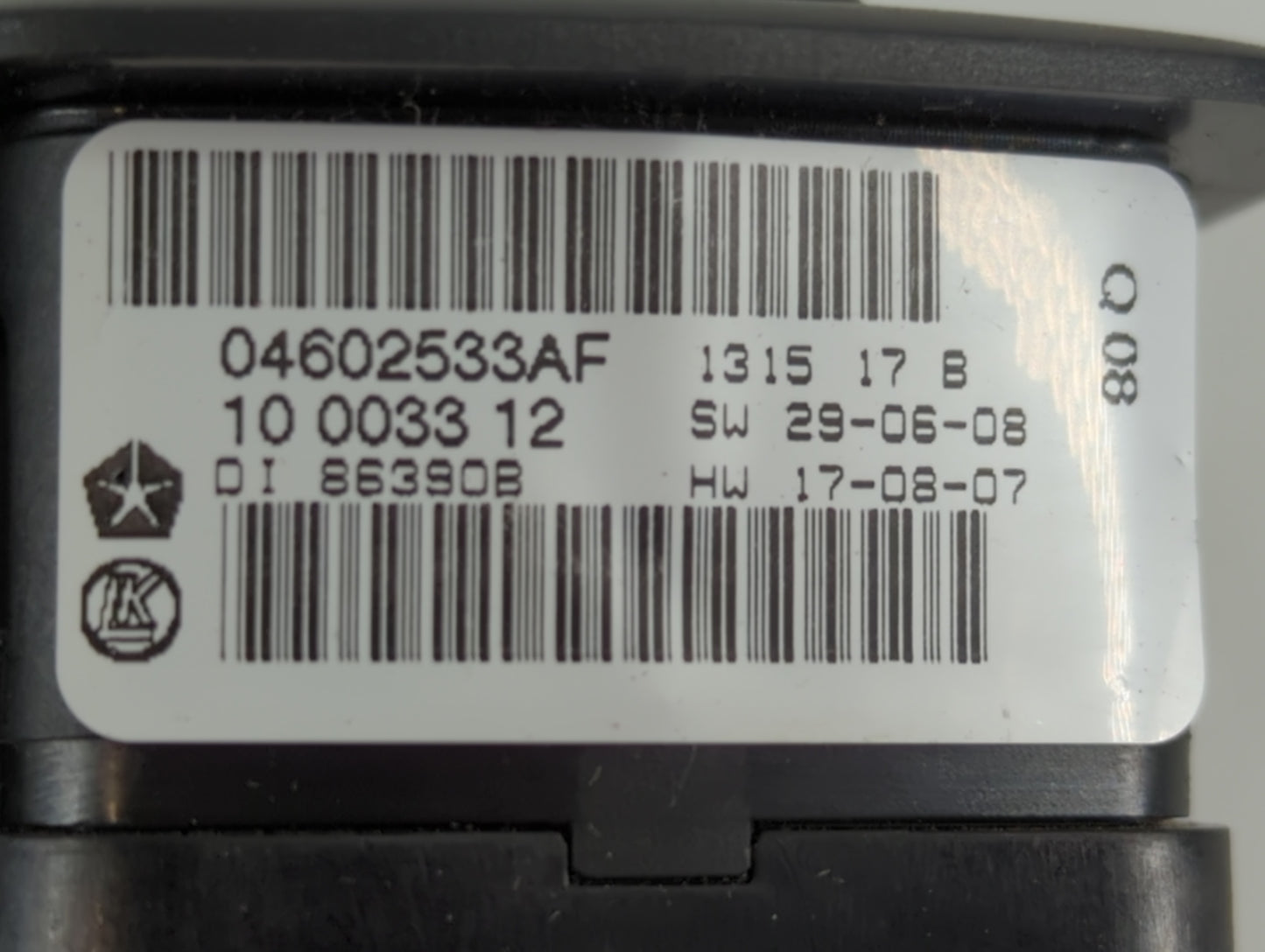 2011 Dodge Caravan Master Power Window Switch Replacement Driver Side Left P/N:10 0033 12 04602533AF Fits Fits 2008 2009 2010 OEM Used Auto Parts - Oemusedautoparts1.com