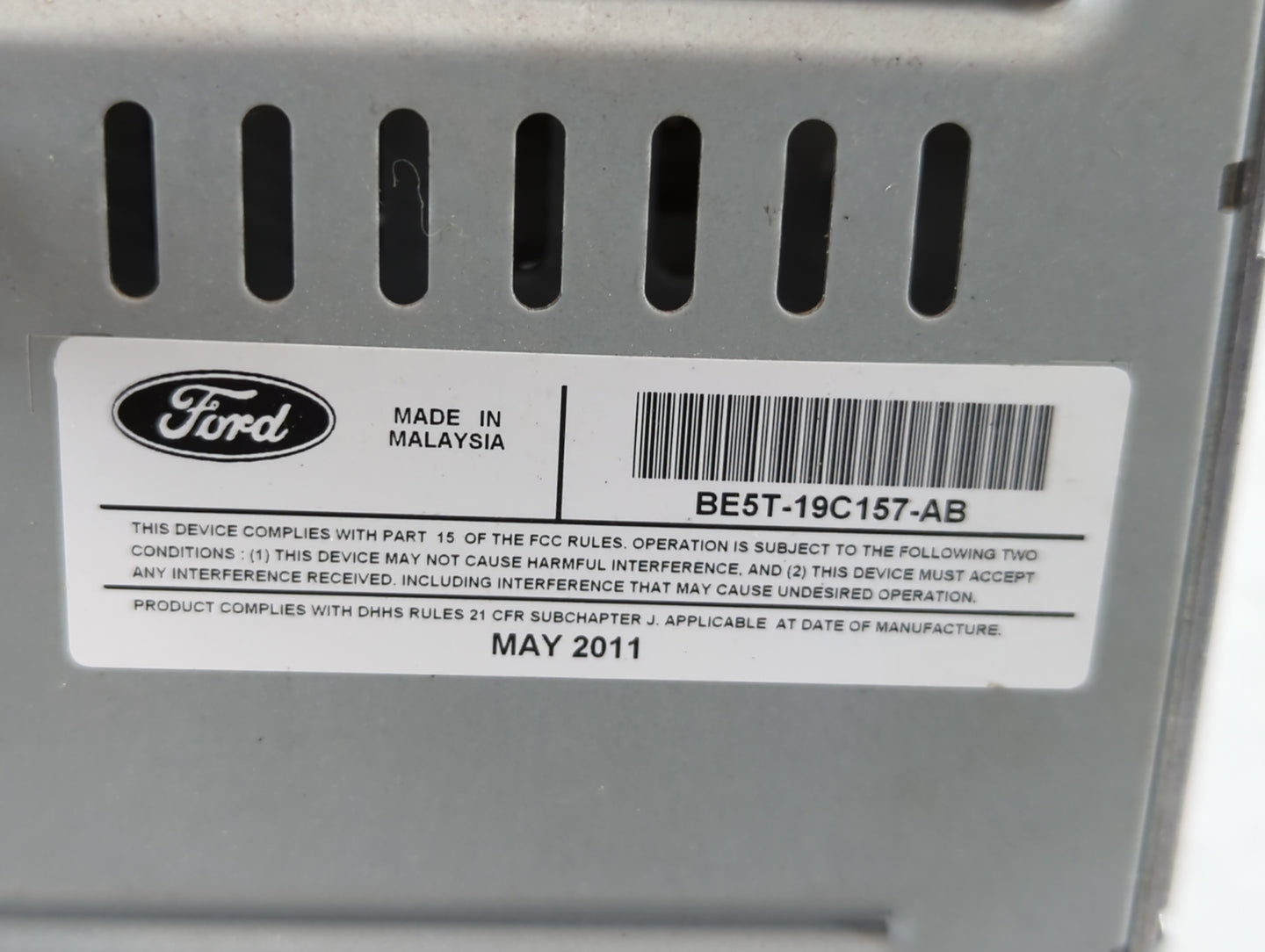 2010-2012 Ford Fusion Radio AM FM Cd Player Receiver Replacement P/N:BE5T-19C157-AB Fits Fits 2010 2011 2012 OEM Used Auto Parts - Oemusedautoparts1.com